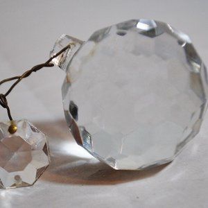 Antique Glass Faceted Crystal Sphere Ball Prism SunCatcher Hanging Pendant Lamp